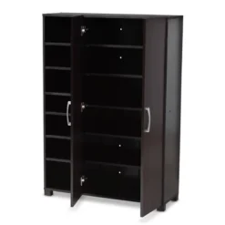 Marine Finished 2 Door Wood Entryway Shoe Storage Cabinet With Open Shelves Brown - Baxton Studio -HOMCOM Store GUEST a1b9db5d f604 4a07 9154 9e318a9317bf