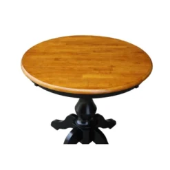 3pc 30" Clay Round Top Pedestal Table With 2 Chairs Dining Sets Black/Brown - International Concepts -HOMCOM Store GUEST a1d6e0c3 794d 442b a95f ea7d9ff678c9