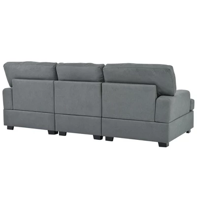 Modern Upholstered 3-Seat Sofa With 4 Pillows-ModernLuxe 8 Modern Upholstered 3-Seat Sofa With 4 Pillows-ModernLuxe - Image 6