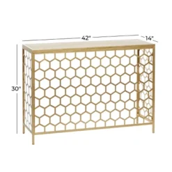 Contemporary Iron Beehive Pattern Console Table Gold - Olivia & May -HOMCOM Store GUEST a227395e 4f47 4bdf 84ef 7a9009e4fca9