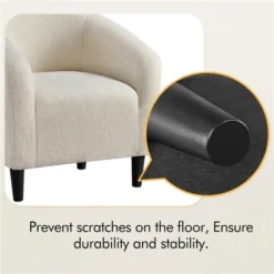 Yaheetech Upholstered Armchair Accent Barrel Chair Ivory 15 Yaheetech Upholstered Armchair Accent Barrel Chair Ivory -HOMCOM Store GUEST a28213fc 9a71 49e4 93c3 67cfe7a93199