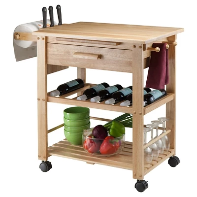 Finland Kitchen Cart Wood/Natural - Winsome 3 Finland Kitchen Cart Wood/Natural - Winsome