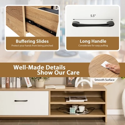 Costway Mid-Century TV Stand Media Entertainment Center Console With Drawer & Open Shelf 9 Costway Mid-Century TV Stand Media Entertainment Center Console With Drawer & Open Shelf - Image 7