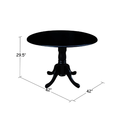 Set Of 5 42" Dual Table With 4 Schoolhouse Chairs Dining Sets Black - International Concepts 6 Set Of 5 42" Dual Table With 4 Schoolhouse Chairs Dining Sets Black - International Concepts - Image 4