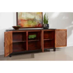 Rolle Rustic 3 Door Credenza/Sideboard Natural Wood/Black - Treasure Trove 14 Rolle Rustic 3 Door Credenza/Sideboard Natural Wood/Black - Treasure Trove -HOMCOM Store GUEST a2fb2236 035d 47f1 84c6 bbbbf3bb3100