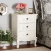 Callen Wood 3 Drawer Nightstand White - Baxton Studio -HOMCOM Store GUEST a2fe36e9 1ce0 42df 9006 8ec34d2f67cf