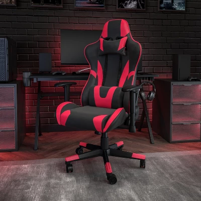 Flash Furniture X20 Gaming Chair Racing Office Ergonomic Computer PC Adjustable Swivel Chair With Fully Reclining Back In Red LeatherSoft 3 Flash Furniture X20 Gaming Chair Racing Office Ergonomic Computer PC Adjustable Swivel Chair With Fully Reclining Back In Red LeatherSoft