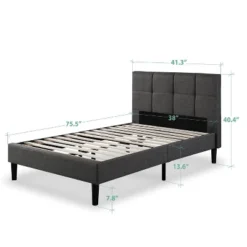 Twin Freemont Upholstered Platform Bed Black Espresso Sleep - Revolution -HOMCOM Store GUEST a3283f78 8884 4b77 9d5d 64c4cc701ae1