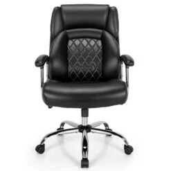 Costway 500LBS Adjustable Office Chair Adjustable Leather Task Chair Black -HOMCOM Store GUEST a3aa7b24 d634 4572 8705 2db059221af4