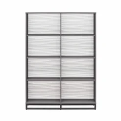 65.51" Large Maddock Bookcase Room Divider With Faux Wave Pattern Graphite - Room & Joy -HOMCOM Store GUEST a3ed648d 009a 47dc b677 efb482beeef1