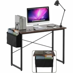 Costway 40''Modern Computer Desk Study Writing Table W/ Storage Bag Black/Coffee/Brown -HOMCOM Store GUEST a405e528 6547 423d 9f1e d8a67c58f289