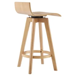 Set Of 2 24" Tisha Mid Century Modern Swivel Wood Counter Height Barstool - Inspire Q -HOMCOM Store GUEST a457d781 72e1 40d0 84c2 efa93286c0c5