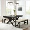 Hayden 3pc Extendable Dining Set With 2 Benches Slate - Crosley 1 Hayden 3pc Extendable Dining Set With 2 Benches Slate - Crosley -HOMCOM Store GUEST a46b09f3 620a 49ec 97e1 1ed82c76d952