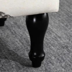 HOMCOM Linen-Touch Upholstered Fabric Ottoman Bench Bed Stool For Bedroom, Entryway, Living Room -HOMCOM Store GUEST a4aa74ba f835 481f b861 bc2311364156