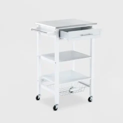 Hennington Kitchen Cart With Stainless Steel Top White - Boraam 18 Hennington Kitchen Cart With Stainless Steel Top White - Boraam -HOMCOM Store GUEST a53ee00f 3350 4ee6 b702 29ed7306ca77