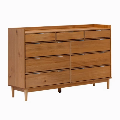 Mid-Century Modern Solid Wood 9 Drawer Horizontal Dresser - Saracina Home 12 Mid-Century Modern Solid Wood 9 Drawer Horizontal Dresser - Saracina Home - Image 10