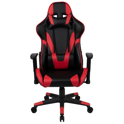 Flash Furniture X20 Gaming Chair Racing Office Ergonomic Computer PC Adjustable Swivel Chair With Fully Reclining Back In Red LeatherSoft 4 Flash Furniture X20 Gaming Chair Racing Office Ergonomic Computer PC Adjustable Swivel Chair With Fully Reclining Back In Red LeatherSoft - Image 2