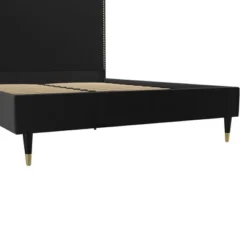Audrey Velvet Upholstered Bed - Cosmoliving -HOMCOM Store GUEST a64bb365 656a 4eee 9d08 a842316fdcbb