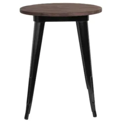 Merrick Lane 24" Round Metal Indoor Table With Galvanized Steel Frame And Rustic Wood Top -HOMCOM Store GUEST a66e2e36 a4be 4d6a b1e6 f50896baeec1
