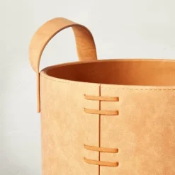 Faux Leather Storage Bin Camel Brown - Hearth & Hand™ With Magnolia -HOMCOM Store GUEST a690a4f2 fdff 45a8 bfee d68985dd8506