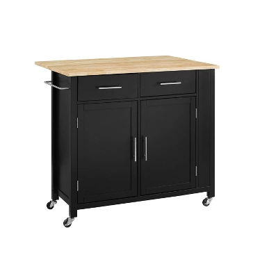 Savannah Wood Top Drop Leaf Kitchen Island/Cart - Crosley 7 Savannah Wood Top Drop Leaf Kitchen Island/Cart - Crosley - Image 5