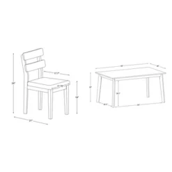 5pc Darden Dining Set Natural - Powell -HOMCOM Store GUEST a85cc55a 2116 4b89 8fd8 d36ded653e5a