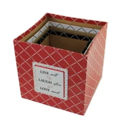 Home Decor 7.75" Red White & Black Nesting Boxes Decorative Storage - Decorative Container Sets -HOMCOM Store GUEST a898ab1d 20ba 42d1 9448 3dbcd93f4bfb