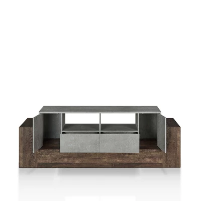 Lums TV Stand For TVs Up To 80" Cement/Reclaimed Oak - MiBasics 6 Lums TV Stand For TVs Up To 80" Cement/Reclaimed Oak - MiBasics - Image 4