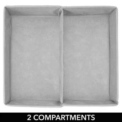 MDesign Fabric Dresser Drawer Organizer, 2 Section, 3 Pack 5 MDesign Fabric Dresser Drawer Organizer, 2 Section, 3 Pack - Image 3