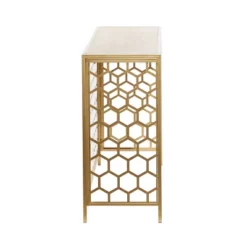 Contemporary Iron Beehive Pattern Console Table Gold - Olivia & May -HOMCOM Store GUEST aa784b30 635c 4eef a2ee 3ce2667820d6
