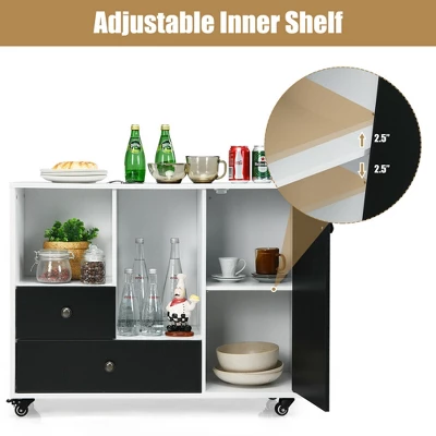 Costway Lateral Mobile Filing Cabinet Large Printer Stand W/ 2 Drawers 8 Costway Lateral Mobile Filing Cabinet Large Printer Stand W/ 2 Drawers - Image 6