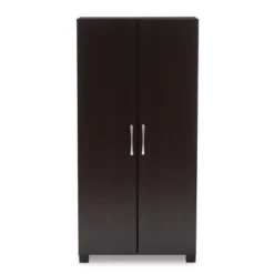 Marine Wenge Finished 2 Door Wood Entryway Shoe Storage Cabinet Brown - Baxton Studio -HOMCOM Store GUEST ac8c2d45 b68d 4d78 b261 753920d15000