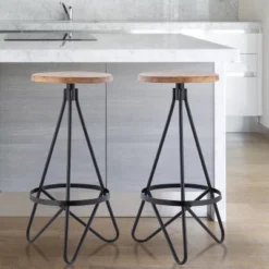 JONATHAN Y Spiroa Modern Industrial Metal Backless Circular Bar Stool -HOMCOM Store GUEST aca14d00 9896 469a b76d 101d128a1616