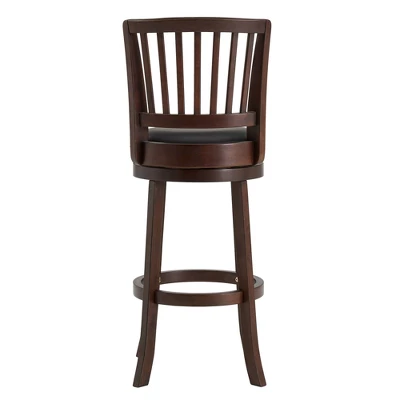 29" Falia Dark Cherry Finish Linen Swivel Barstool Height Chair - Inspire Q 7 29" Falia Dark Cherry Finish Linen Swivel Barstool Height Chair - Inspire Q - Image 5