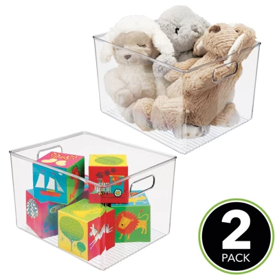 MDesign Storage Organizer Bin With Handles For Cube Furniture, 2 Pack 3 MDesign Storage Organizer Bin With Handles For Cube Furniture, 2 Pack