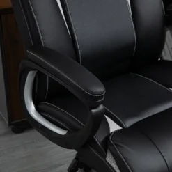 Vinsetto PU Leather Executive Office Chair With Padded Armrests, Adjustable Height Computer Desk Chair With Swivel Wheels, Rocking Feature, Black 10 Vinsetto PU Leather Executive Office Chair With Padded Armrests, Adjustable Height Computer Desk Chair With Swivel Wheels, Rocking Feature, Black -HOMCOM Store GUEST aee2eb87 6b29 4d88 8c0d 4eafa35cbc45