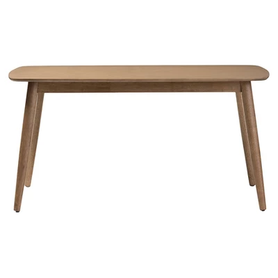 Edna Mid-Century Modern French Oak Light Brown Finishing Wood Dining Table - Baxton Studio 3 Edna Mid-Century Modern French Oak Light Brown Finishing Wood Dining Table - Baxton Studio