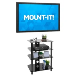 Mount-It! AV Component Media Stand, Audio Tower And Media Center With 4 Tempered Glass Shelves, 88 Lbs. Capacity, Black Silk 14 Mount-It! AV Component Media Stand, Audio Tower And Media Center With 4 Tempered Glass Shelves, 88 Lbs. Capacity, Black Silk -HOMCOM Store GUEST af73b038 7d82 4deb 86fa 5401b033f246