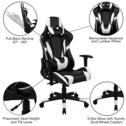 Flash Furniture Gaming Desk And Reclining Gaming Chair Set With Cup Holder, Headphone Hook & 2 Wire Management Holes 18 Flash Furniture Gaming Desk And Reclining Gaming Chair Set With Cup Holder, Headphone Hook & 2 Wire Management Holes -HOMCOM Store GUEST af97460e 5506 4f72 9d74 a85b749ecc9a