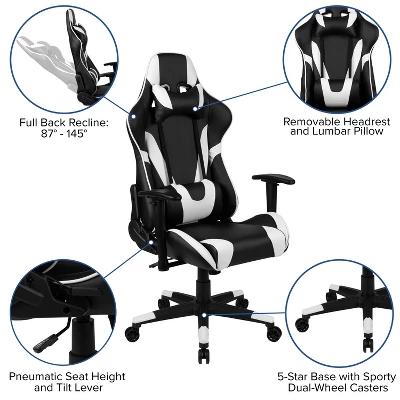 Flash Furniture Gaming Desk And Reclining Gaming Chair Set With Cup Holder, Headphone Hook & 2 Wire Management Holes 6 Flash Furniture Gaming Desk And Reclining Gaming Chair Set With Cup Holder, Headphone Hook & 2 Wire Management Holes - Image 4