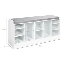 Best Choice Products 46in Shoe Storage Organization Rack Bench For Entryway, Bedroom W/ Padded Seat, 10 Cubbies - White 13 Best Choice Products 46in Shoe Storage Organization Rack Bench For Entryway, Bedroom W/ Padded Seat, 10 Cubbies - White -HOMCOM Store GUEST affdd3bd 2cd5 4200 935a 0f89cc81b6f2