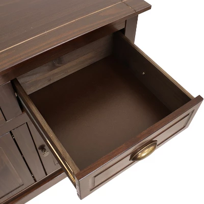 Sunnydaze Decor Sunnydaze Sideboard With 3 Drawers And 3 Doors - Solid Pine Construction - Dark Brown- 32" 8 Sunnydaze Decor Sunnydaze Sideboard With 3 Drawers And 3 Doors - Solid Pine Construction - Dark Brown- 32" - Image 6