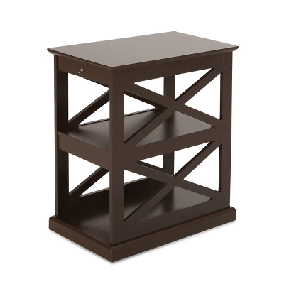 Vernon Contemporary 2 Shelf Side Table Dark Walnut - Christopher Knight Home 4 Vernon Contemporary 2 Shelf Side Table Dark Walnut - Christopher Knight Home - Image 2