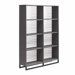 65.51" Large Maddock Bookcase Room Divider With Faux Wave Pattern Graphite - Room & Joy -HOMCOM Store GUEST b0c91cf5 0e04 4954 a49d 015ea761157d