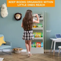 Tangkula 4-Tier Kids Bookshelf Toy Storage Bookcase Rack Wall W/ Anti-toppling Kits -HOMCOM Store GUEST b22b5b17 78ba 4fb4 b5fb 58a26d3ce16d