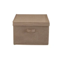 Household Essentials Set Of 2 Jumbo Storage Boxes With Lids Latte Linen -HOMCOM Store GUEST b2430bd8 b90e 4346 8da2 815124a5b18d