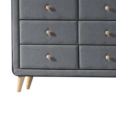 43" Valda Dresser Light Gray Fabric - Acme Furniture 4 43" Valda Dresser Light Gray Fabric - Acme Furniture - Image 2