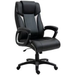 Vinsetto PU Leather Executive Office Chair With Padded Armrests, Adjustable Height Computer Desk Chair With Swivel Wheels, Rocking Feature, Black 9 Vinsetto PU Leather Executive Office Chair With Padded Armrests, Adjustable Height Computer Desk Chair With Swivel Wheels, Rocking Feature, Black -HOMCOM Store GUEST b33e7ddf 4439 48c6 838f 956b20edbb63