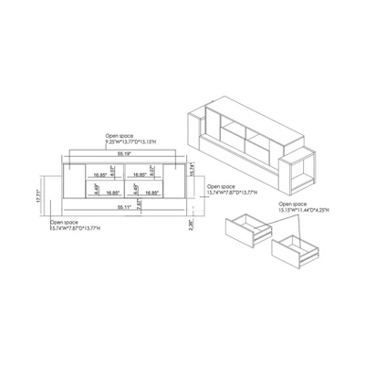 Lums TV Stand For TVs Up To 80" Cement/Reclaimed Oak - MiBasics 8 Lums TV Stand For TVs Up To 80" Cement/Reclaimed Oak - MiBasics - Image 6