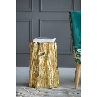 Tree Trunk Stool Gold - A&B Home 5 Tree Trunk Stool Gold - A&B Home - Image 3